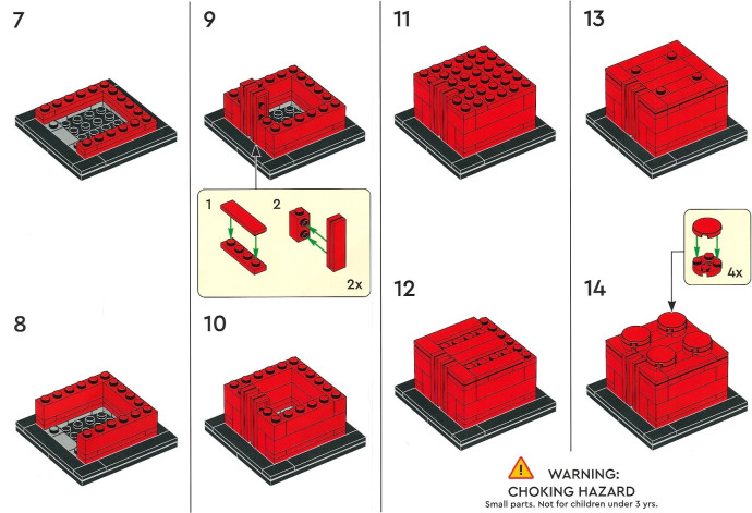 Buildable 2 x 2 Red Brick