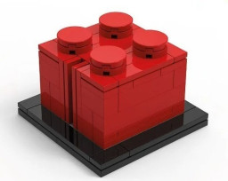 Buildable 2 x 2 Red Brick